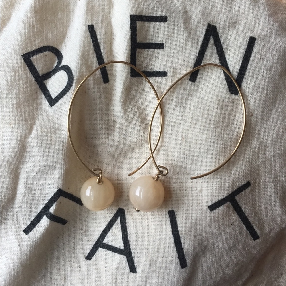 Hoop and stone earrings